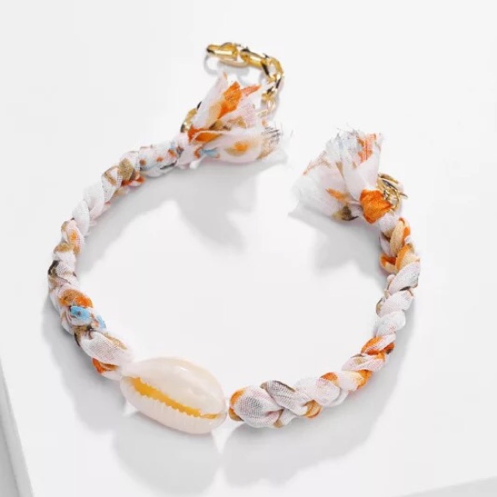 Bohemian Beach Cowrie Shell Braided Cloth Adjustable Friendship Bracelet